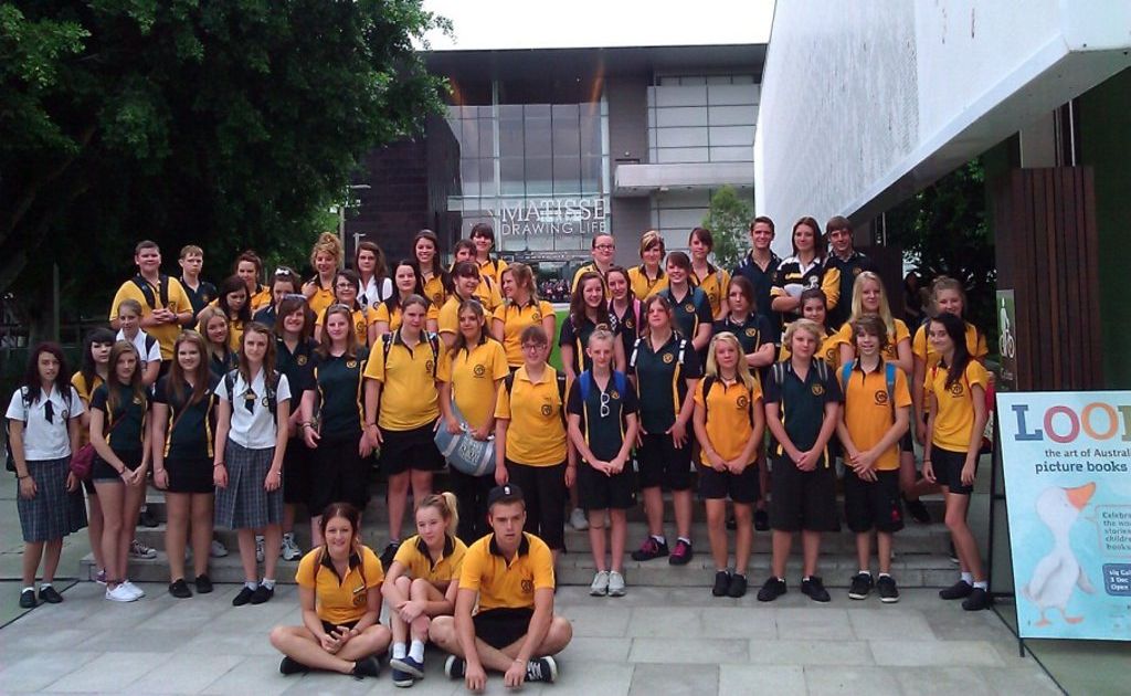 James Nash High students outside the Gallery of Modern Art. James Nash High students outside the Gallery of Modern Art.